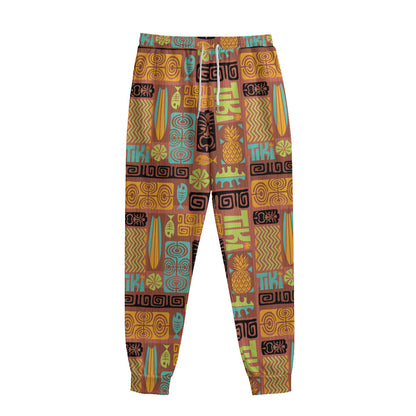 Ethnic Tiki Pattern Print Sweatpants
