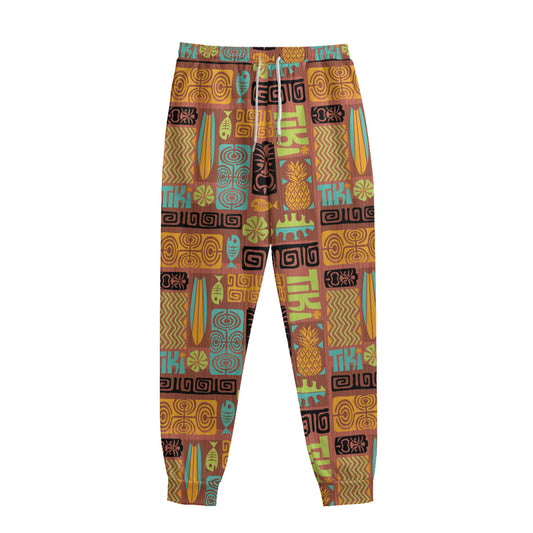 Ethnic Tiki Pattern Print Sweatpants