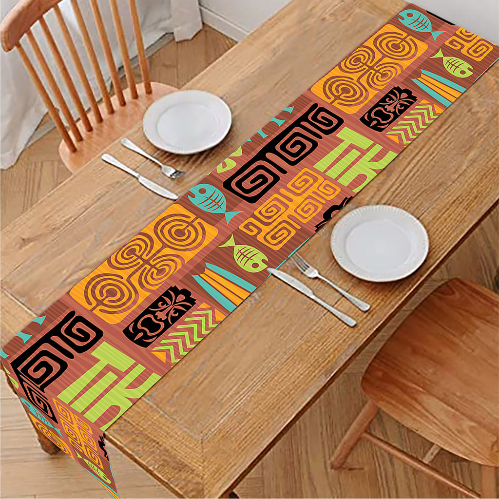 Ethnic Tiki Pattern Print Table Runner