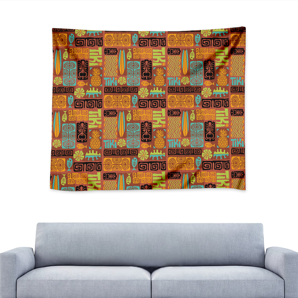Ethnic Tiki Pattern Print Tapestry