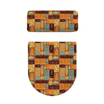 Ethnic Tiki Pattern Print Toilet Lid And Tank Cover Set