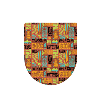 Ethnic Tiki Pattern Print Toilet Lid Cover