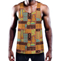 Ethnic Tiki Pattern Print Men's Workout Tank Top