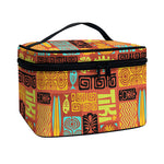 Ethnic Tiki Pattern Print Travel Makeup Bag