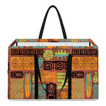 Ethnic Tiki Pattern Print Utility Tote Bag