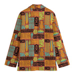Ethnic Tiki Pattern Print Women's Cotton Blazer