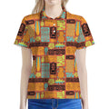 Ethnic Tiki Pattern Print Women's Polo Shirt