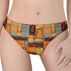 Ethnic Tiki Pattern Print Women's Thong