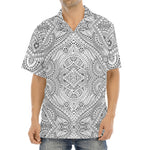 Ethnic Zentangle Pattern Print Aloha Shirt