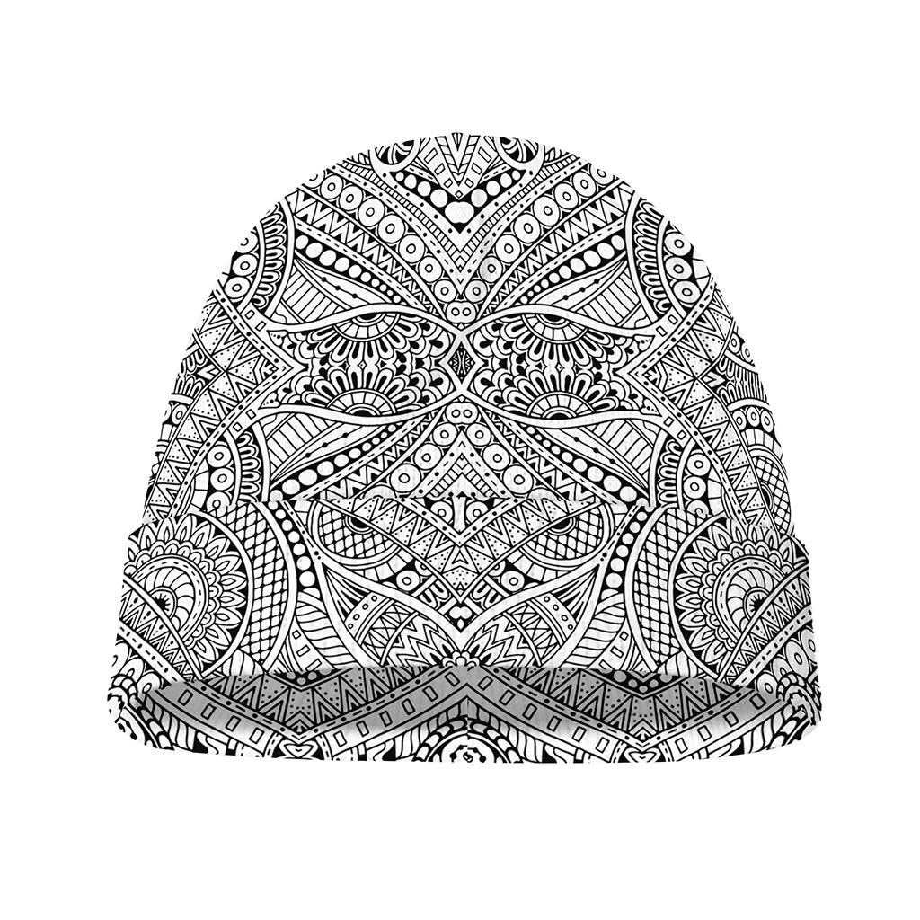 Ethnic Zentangle Pattern Print Beanie
