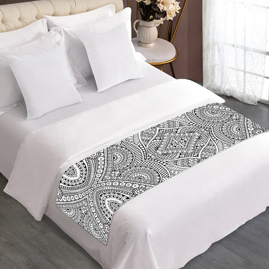 Ethnic Zentangle Pattern Print Bed Runner