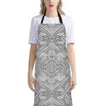 Ethnic Zentangle Pattern Print Bib Apron With Pocket