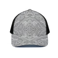 Ethnic Zentangle Pattern Print Black Mesh Trucker Hat
