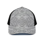 Ethnic Zentangle Pattern Print Black Mesh Trucker Cap