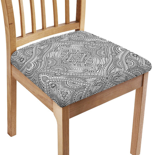 Ethnic Zentangle Pattern Print Chair Cushion Cover