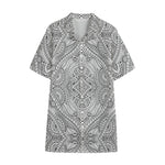 Ethnic Zentangle Pattern Print Cotton Hawaiian Shirt