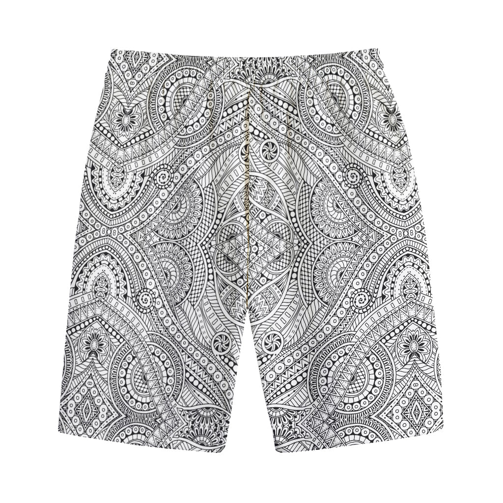 Ethnic Zentangle Pattern Print Cotton Shorts