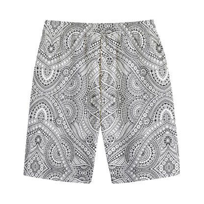 Ethnic Zentangle Pattern Print Cotton Shorts