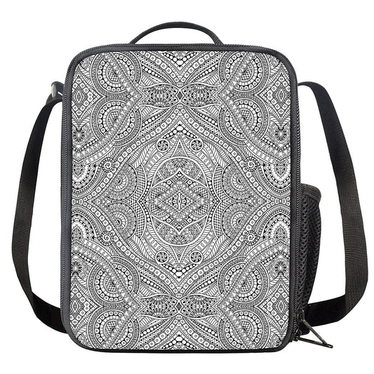 Ethnic Zentangle Pattern Print Crossbody Lunch Bag