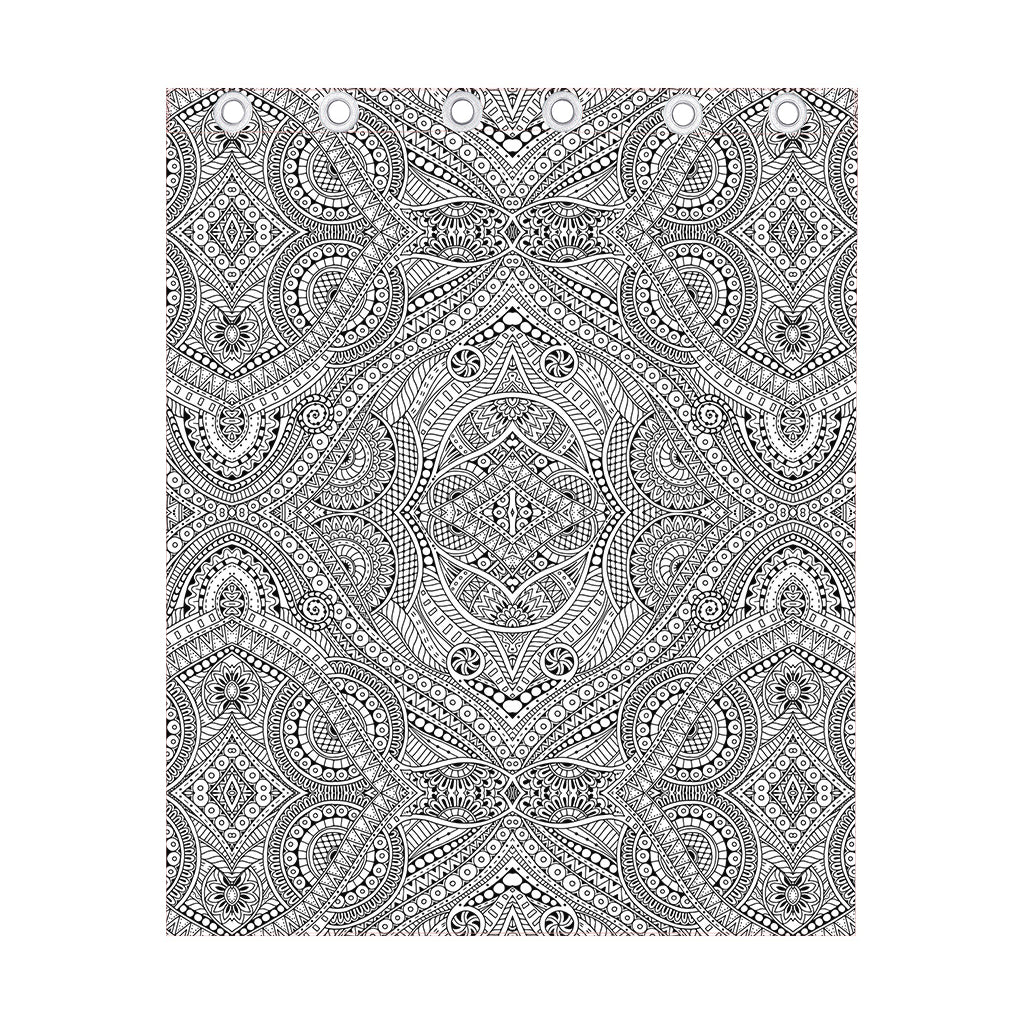Ethnic Zentangle Pattern Print Curtain