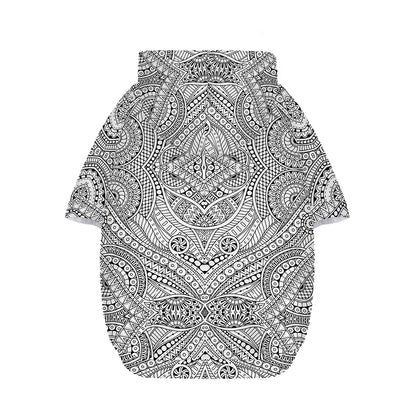 Ethnic Zentangle Pattern Print Dog Zip Up Hoodie
