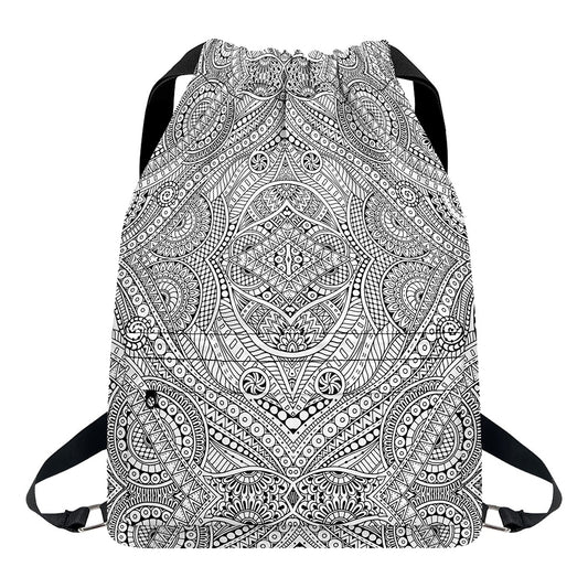 Ethnic Zentangle Pattern Print Drawstring Backpack