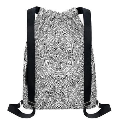Ethnic Zentangle Pattern Print Drawstring Backpack