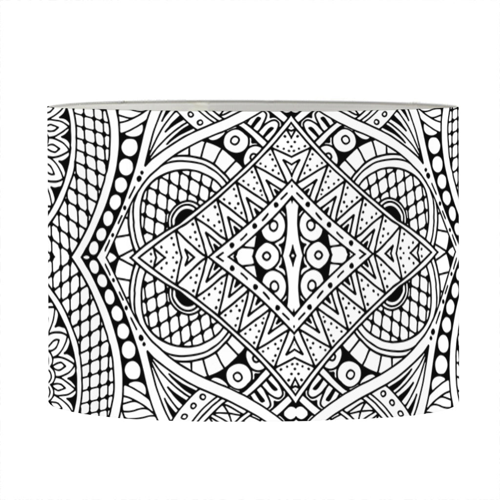 Ethnic Zentangle Pattern Print Drum Lamp Shade