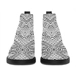 Ethnic Zentangle Pattern Print Flat Ankle Boots