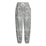 Ethnic Zentangle Pattern Print Fleece Lined Knit Pants