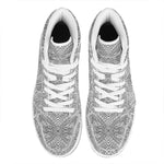 Ethnic Zentangle Pattern Print High Top Leather Sneakers