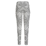 Ethnic Zentangle Pattern Print High-Waisted Pocket Leggings