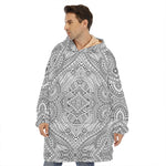 Ethnic Zentangle Pattern Print Hoodie Blanket
