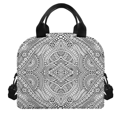 Ethnic Zentangle Pattern Print Insulated Lunch Bag