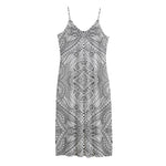 Ethnic Zentangle Pattern Print Jersey Midi Cami Dress