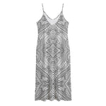 Ethnic Zentangle Pattern Print Jersey Midi Cami Dress