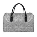 Ethnic Zentangle Pattern Print Leather Duffel Bag