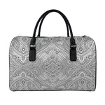Ethnic Zentangle Pattern Print Leather Duffle Bag