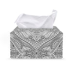 Ethnic Zentangle Pattern Print Leather Tissue Box Cover