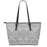 Ethnic Zentangle Pattern Print Leather Tote Bag