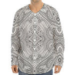 Ethnic Zentangle Pattern Print Long Sleeve Baseball Jersey