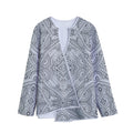 Ethnic Zentangle Pattern Print Long Sleeve Short Coat
