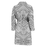 Ethnic Zentangle Pattern Print Men's Bathrobe