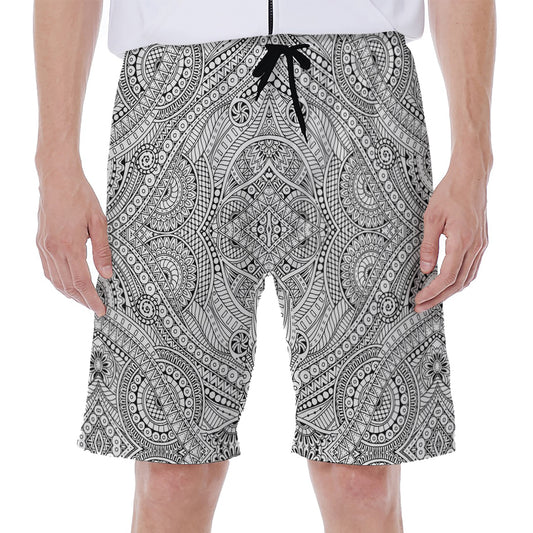Ethnic Zentangle Pattern Print Men's Beach Shorts