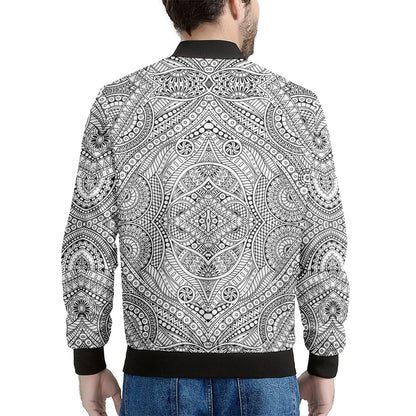 Ethnic Zentangle Pattern Print Men's Bomber Jacket