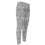 Ethnic Zentangle Pattern Print Men's Compression Pants