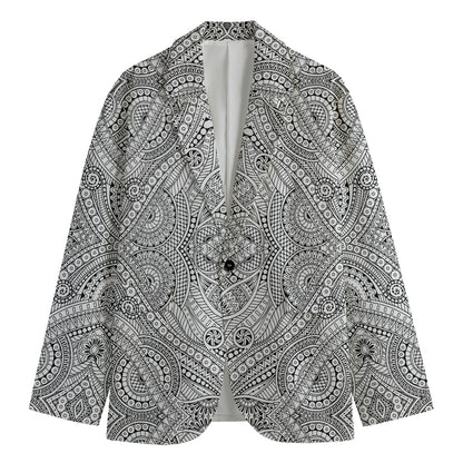 Ethnic Zentangle Pattern Print Men's Cotton Blazer