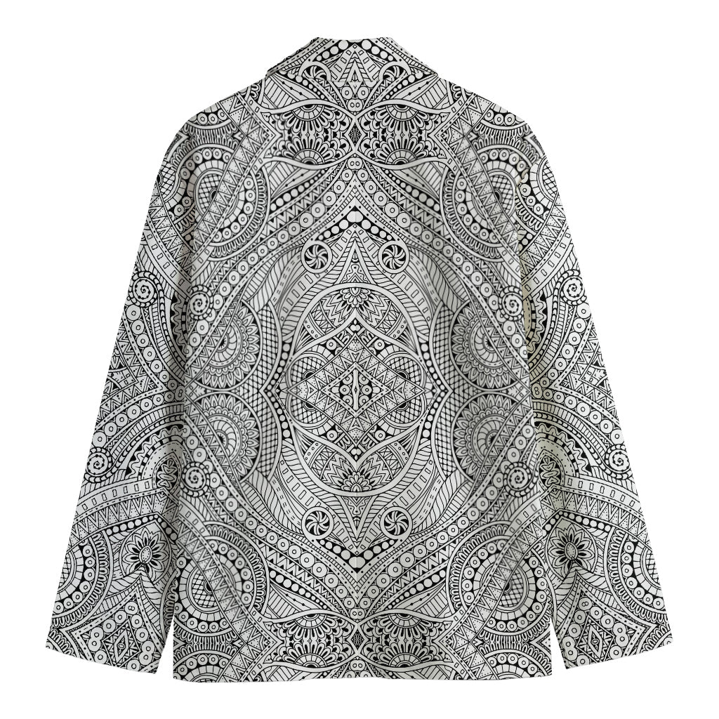 Ethnic Zentangle Pattern Print Men's Cotton Blazer