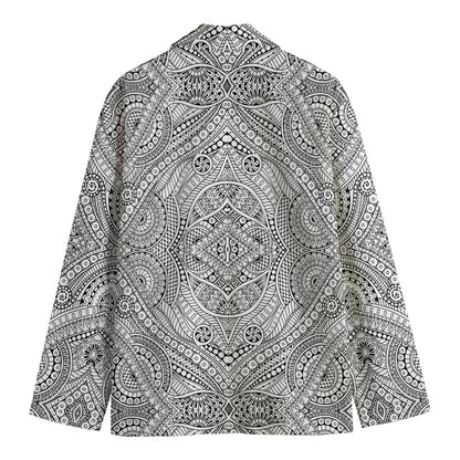 Ethnic Zentangle Pattern Print Men's Cotton Blazer
