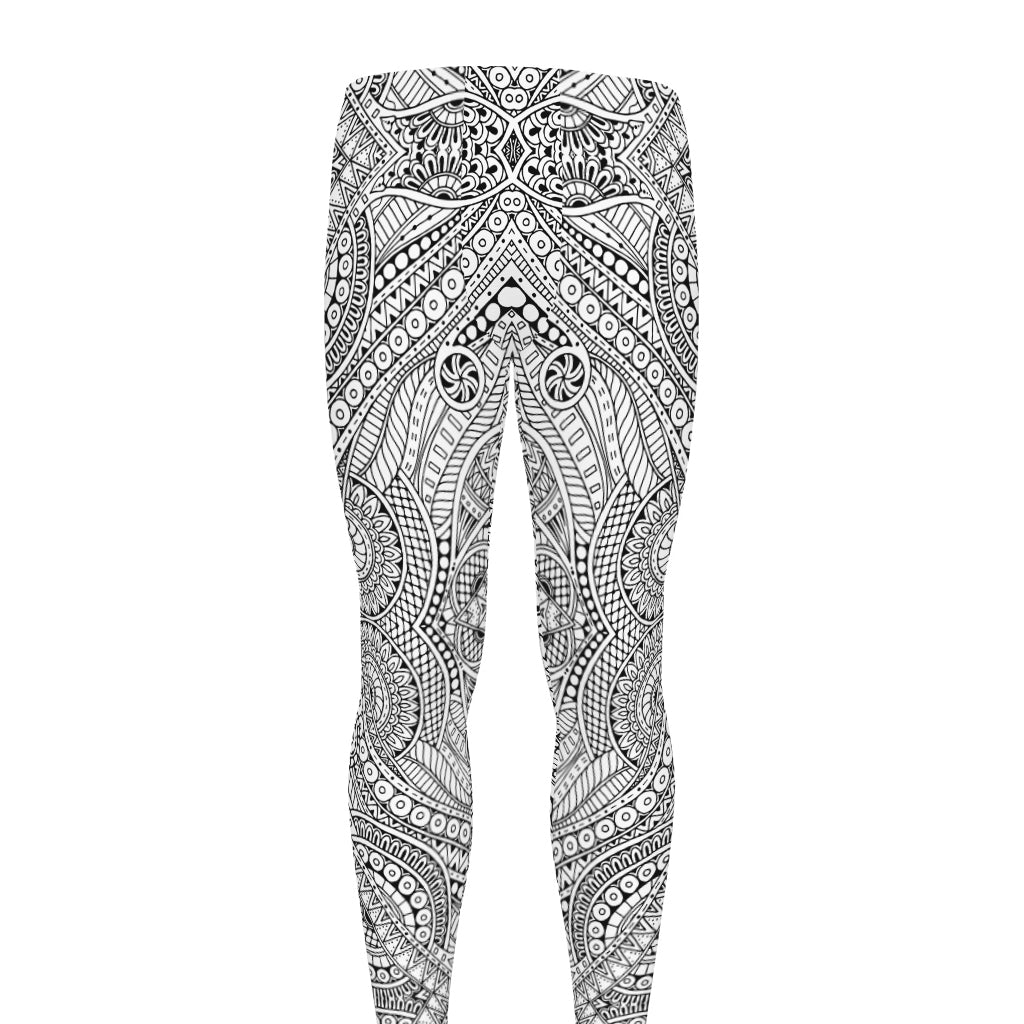 Ethnic Zentangle Pattern Print Men's leggings